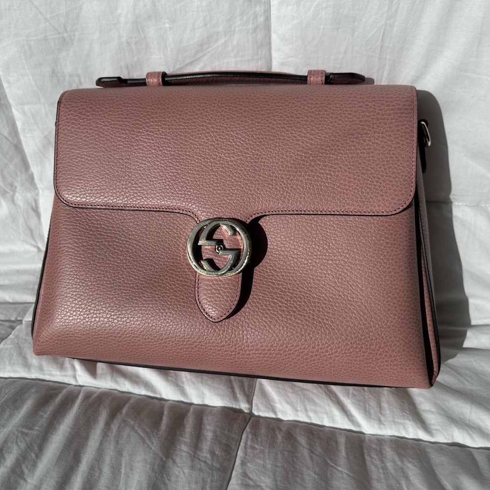 Gucci Mauve Leather Satchel